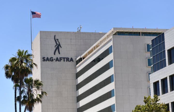 The SAG-AFTRA building, home to the US labor union that represents film and television actors, singers, and other performers, is seen in Los Angeles