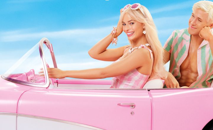 Margot Robbie and Ryan Gosling as seen on the poster for Barbie