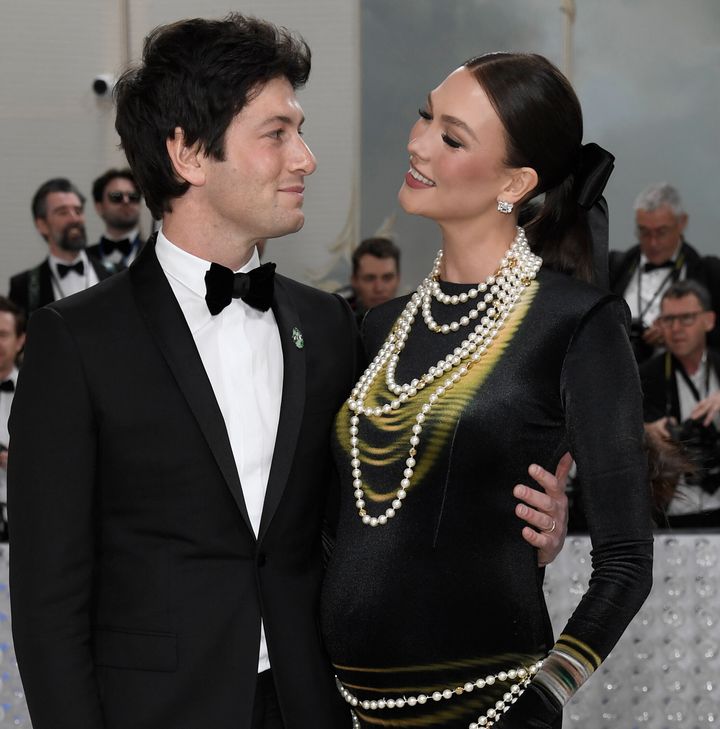 Karlie Kloss, pictured with husband Joshua Kushner, announced her pregnancy at the Met Gala earlier this year.