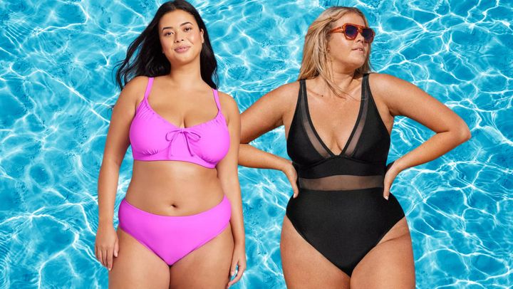 Plus-sized swimsuits from Wild Fable and Cupshe available at Target