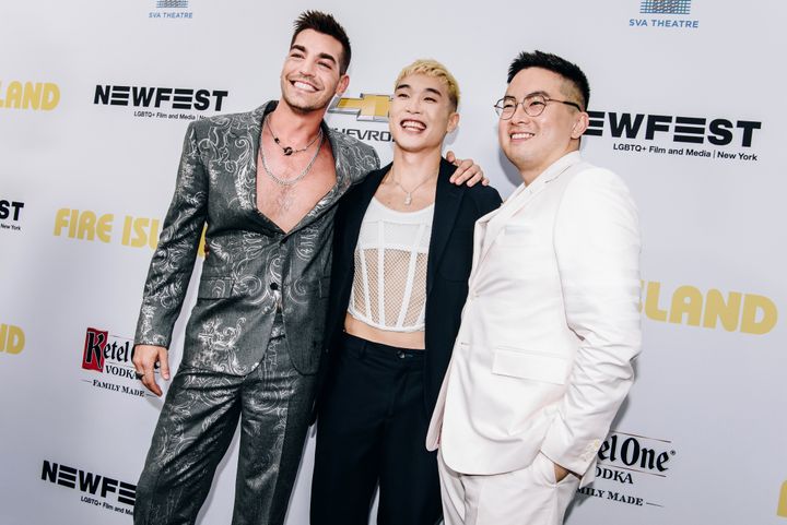 From left: Matt Rogers, Joel Kim Booster and Bowen Yang, who starred in "Fire Island."
