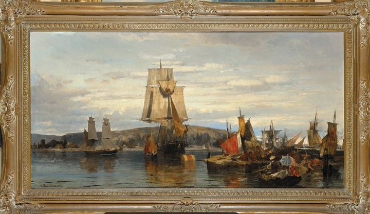 Έξω από το λιμάνι, 1870-72 λάδι σε καμβά, 48 x 95 εκ.