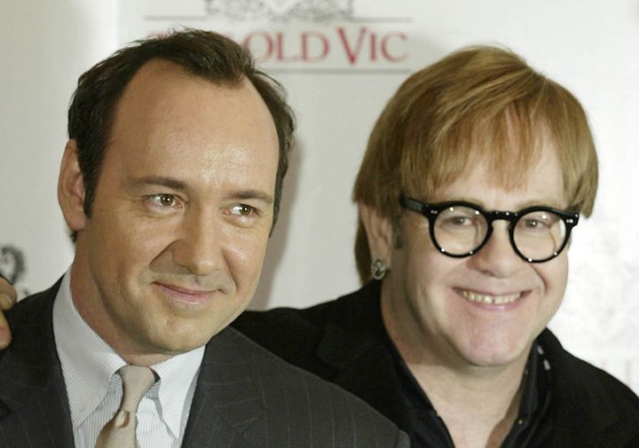 Kevin Spacey, left, and Elton John, right, pictured in 2003.