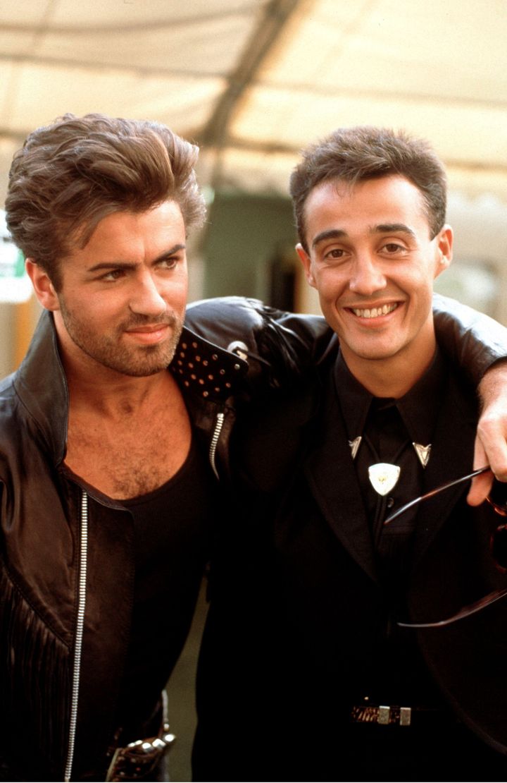 Andrew pictured with Wham! bandmate George Michael in 1986