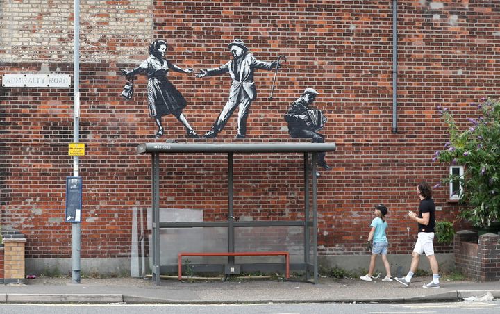 Έργο του Banksy στο Γκρέιτ Γιάρμουθ, Βρετανία, 8 Αυγούστου 2021.. 