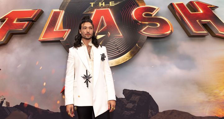 Ezra Miller attends the premiere of The Flash on June 12 in Los Angeles.