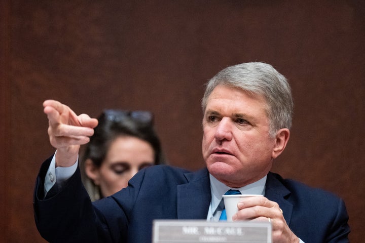 Rep. Michael McCaul (R-Texas) presides over a House Foreign Affairs Committee markup hearing in March.