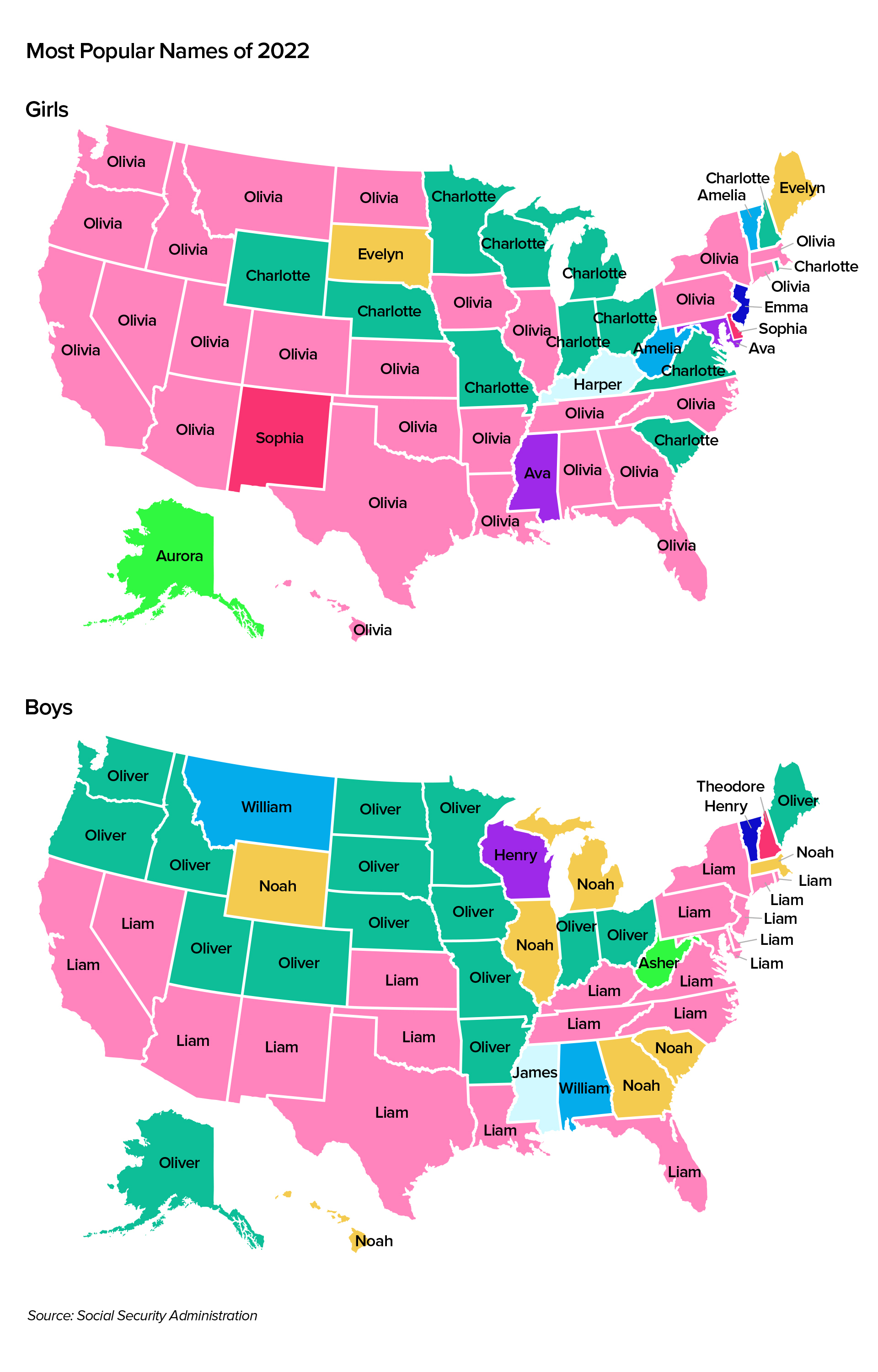 The Most Popular Baby Names In Every State In 2022 HuffPost Life