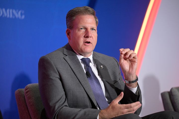 New Hampshire Gov. Chris Sununu takes part in a panel discussion during a 2022 Republican Governors Association conference in Orlando, Florida. Sununu, who said he won't seek reelection to a fifth term in 2024, said in an interview that the nation’s toxic political climate had no impact on his decision. 