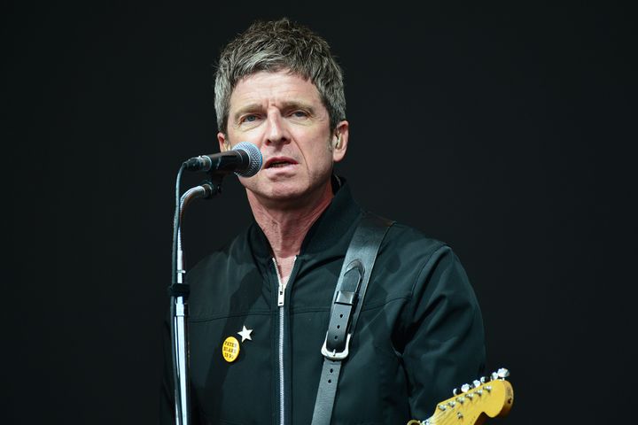 Noel Gallagher on stage at Glastonbury last year