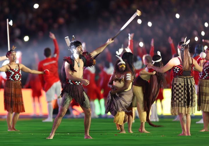 Dancers perform during the opening ceremony prior to the FIFA Women's World Cup.