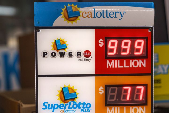 A California Lottery Powerball sign displays an amount of $999 million at a store in Los Angeles on Tuesday. A winning ticket was sold in Los Angeles. 