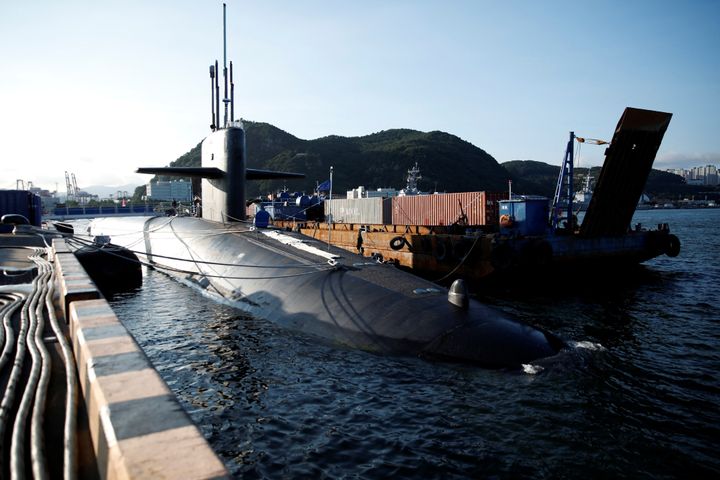  U.S. Ballistic Missile Submarine USSÂ Kentucky is anchored at Busan Naval Base, in Busan, South Korea, July 19, 2023. WOOHAE CHO/Pool via REUTERS/File Photo