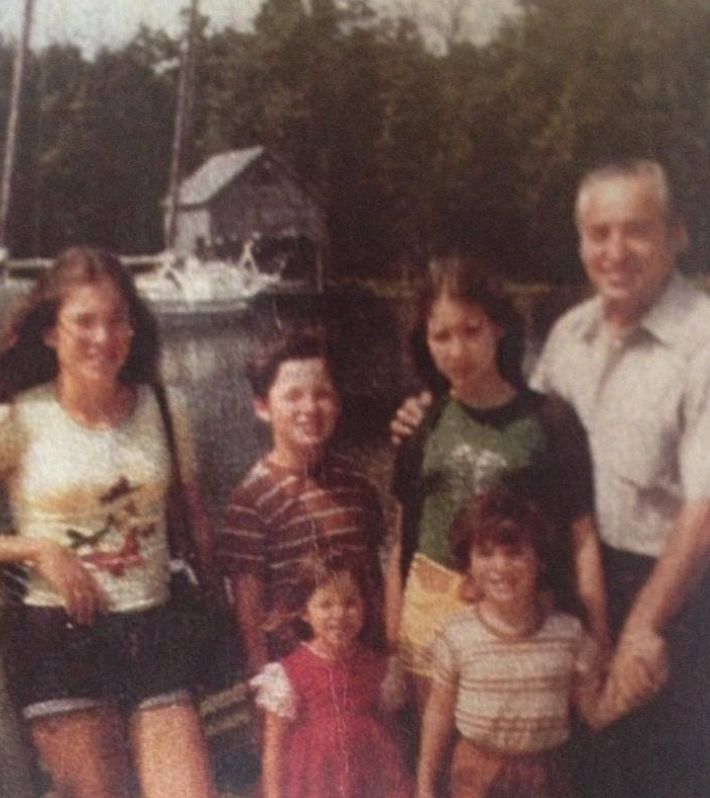 The author (front right in the brown striped shirt) with his four siblings and father in 1975, when he was 7, in Smithville, New Jersey.