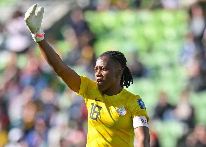 Chiamaka Nnadozie of Nigeria in action during the FIFA Women's World Cup match against Canada. 
