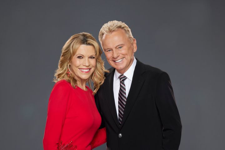 "Celebrity Wheel of Fortune" hosts Vanna White and Pat Sajak. Sajak announced last month that he's retiring from the game show after 40 years on its syndicated version.