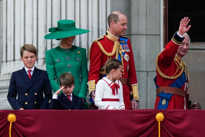 King Charles and the Wales family on Buckingham Palace balcony for Trooping the Colour