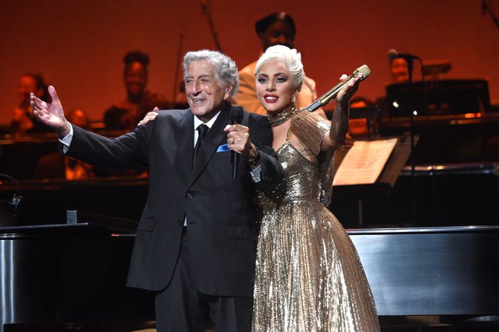 Tony Bennett and Lady Gaga perform live at Radio City Music Hall on Aug. 05, 2021, in New York City. 