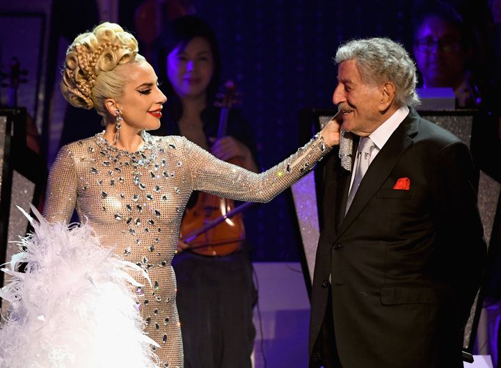 Tony with frequent collaborator Lady Gaga, pictured in 2019