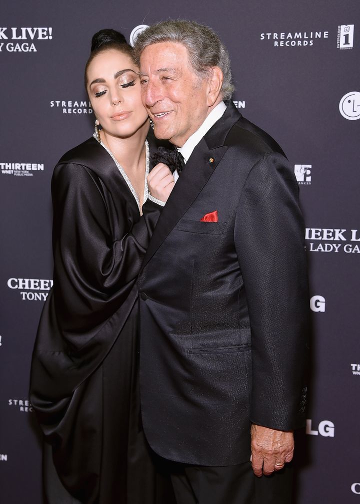 Tony Gaga and Tony Bennett at a Cheek To Cheek event in 2014
