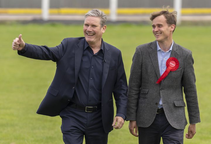 Newly-elected Labour MP Keir Mather with Labour leader Sir Keir Starmer.