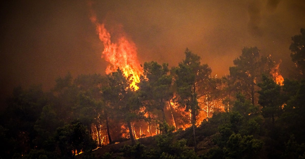 Raging Wildfire On Greek Island Of Rhodes Forcing Evacuations Raging Wildfire On Greek Island Of Rhodes Forcing Evacuations
