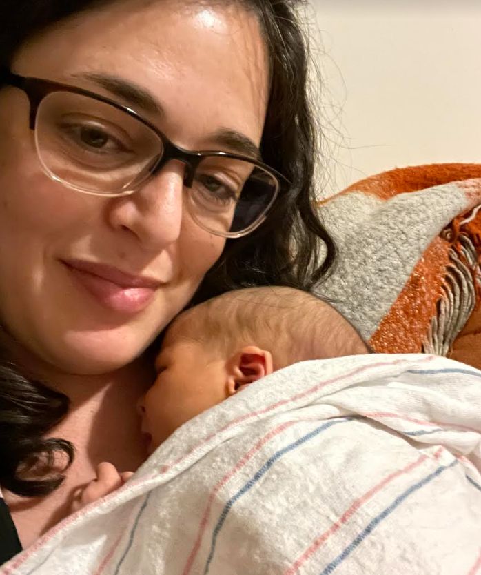 The author and her three-day-old daughter at 3 am.
