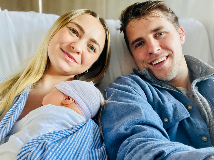 The author and her family in the hospital a few days after the birth of baby Jackson.