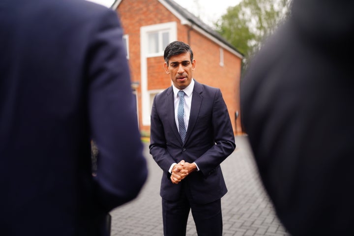 Rishi Sunak during a visit to Cofton Park near Rednal, Birmingham. 