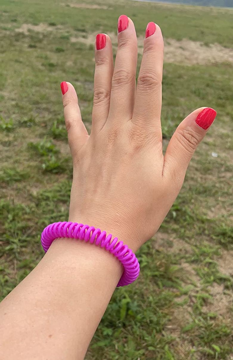 A set of DEET-free mosquito-repelling bracelets