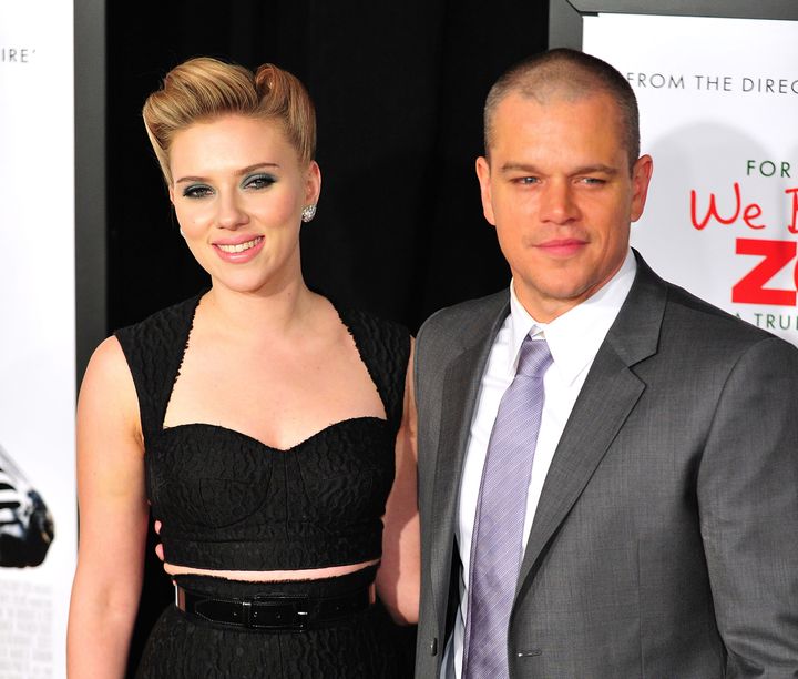 Scarlett Johansson and Matt Damon attend the We Bought a Zoo premiere on Dec. 12, 2011, in New York City.