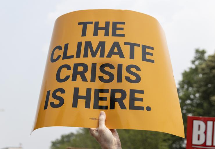 A sign at the Stop Mount Valley Pipeline rally held in front of the White House on June 8.