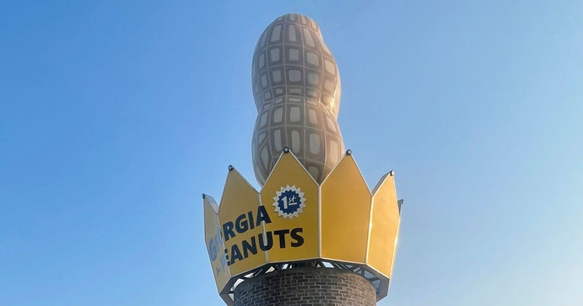 Georgia’s Massive Peanut Returns To Roadside After Hurricane Felled Earlier Goober