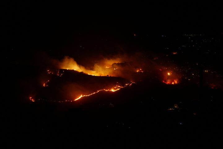 A wildfire burns in the Sicilian village of Romitello, near Palermo, Italy, July 25, 2023. REUTERS/Alberto Lo Bianco NO RESALES. NO ARCHIVES