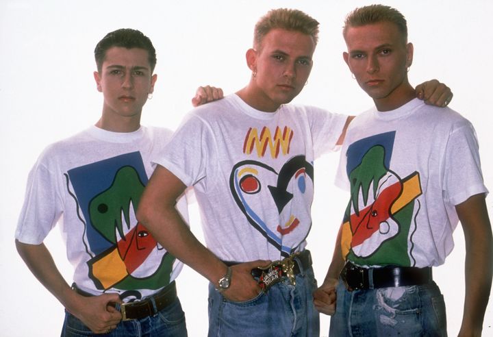 Bros, consisting of Craig Logan (left) and twin brothers Matt and Luke Goss in 1988