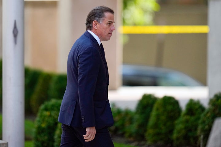 President Joe Biden’s son Hunter Biden arrives for a court appearance Wednesday in Wilmington, Delaware.