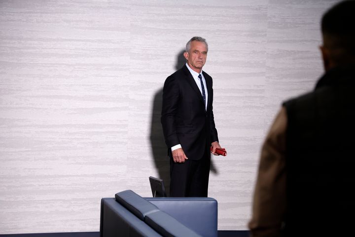 Democratic presidential candidate Robert F. Kennedy Jr. visits "Fox & Friends" at Fox News Channel Studios on July 14 in New York City.