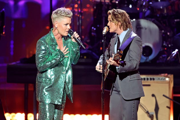 Pink (left) and Brandi Carlile. 