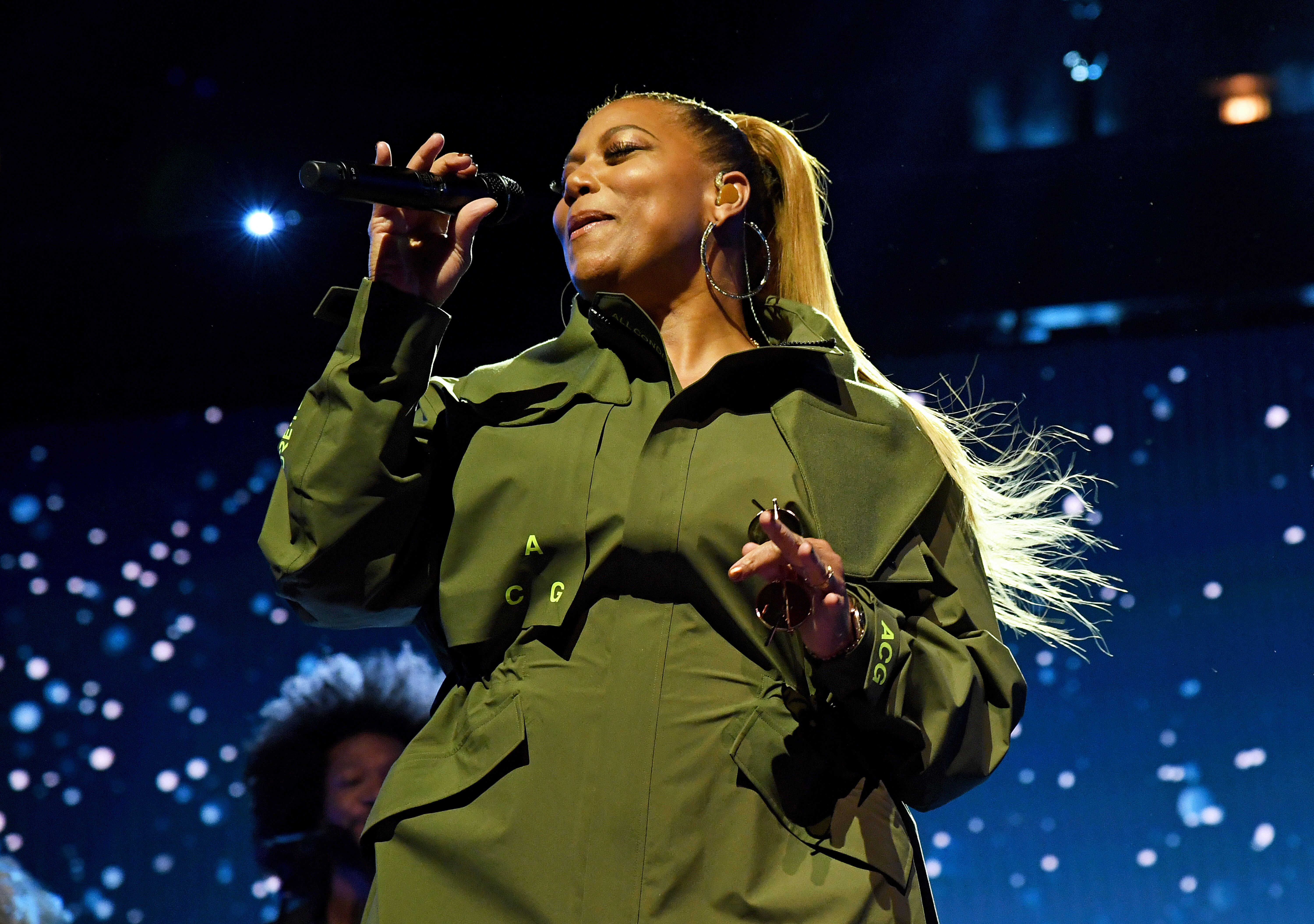 Queen Latifah performs in Chicago during the 2020 State Farm All-Star Saturday Night at United Center on Feb.15, 2020. (Kevin Mazur via Getty Images)