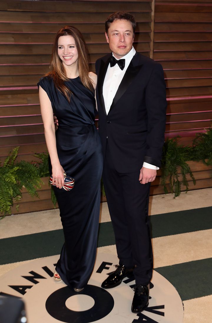 Talulah Riley and Elon Musk at the 2014 Vanity Fair Oscars Party