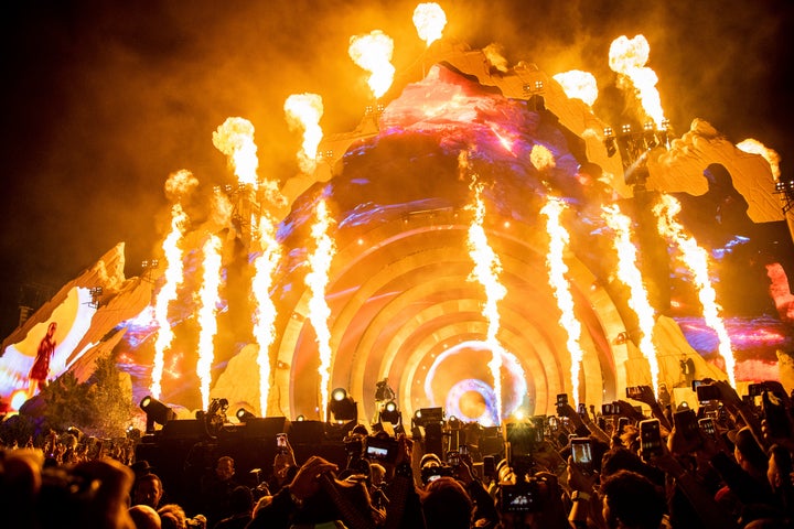 FILE - Travis Scott performs at the Astroworld Music Festival at NRG Park in 2021. A nearly 1,300-page police report released on Friday shows some of the safety concerns people had before rap superstar Travis Scott took the stage at the deadly 2021 Astroworld festival in Houston.