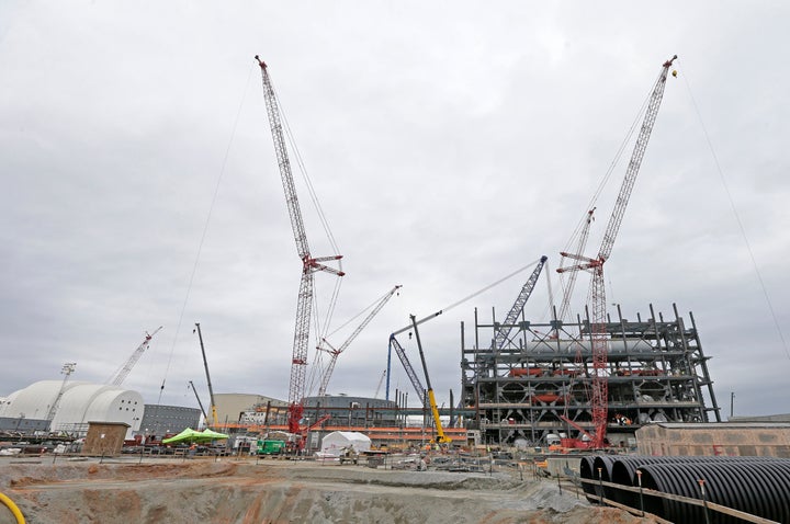 Construction is seen on two new nuclear reactors at the V.C. Summer Nuclear Station in Jenkinsville, South Carolina, in 2016. The owners abandoned the South Carolina reactors in 2017 after contractor Westinghouse Electric Co. declared bankruptcy, while construction continued on two new reactors in Georgia.