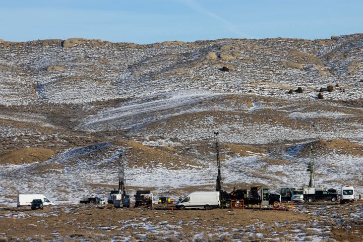 Geological testing takes place on the proposed site of a nuclear power plant south of the town of Kemmerer, Wyoming, in 2022. The future construction built with backing from Bill Gates, the Department of Energy and Rocky Mountain Power will be one of the United State's first small modular reactors.