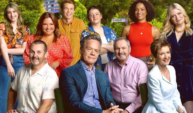 Some of the cast of the Neighbours revival