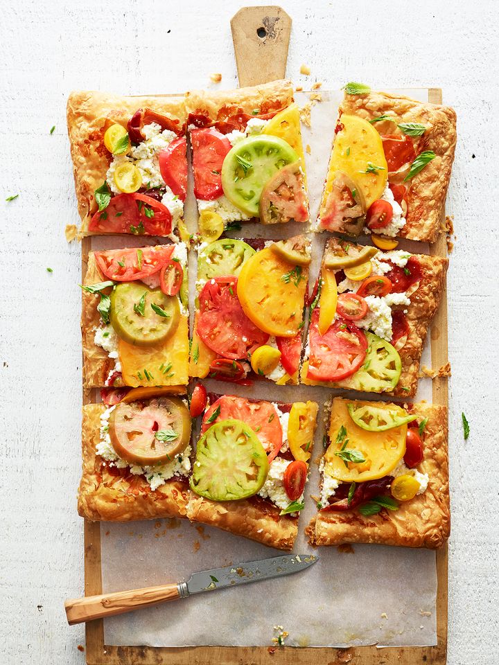 For a tomato tart, pick an option with great flavor that can withstand baking. 