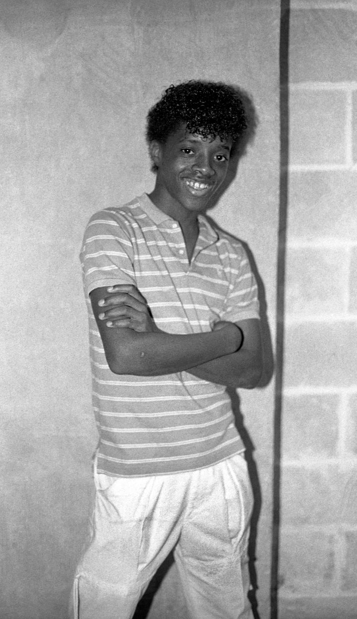 Breakdancer Jermaine Dupri poses backstage at the UIC Pavilion in Chicago in October 1984.