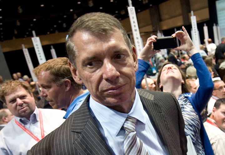 Vince McMahon stands at Republican state convention in Hartford, Connecticut on May 18, 2012. 