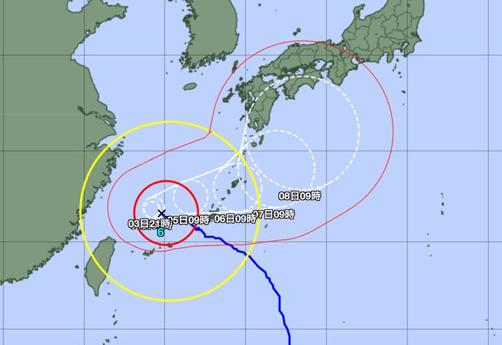 気象庁の台風経路図