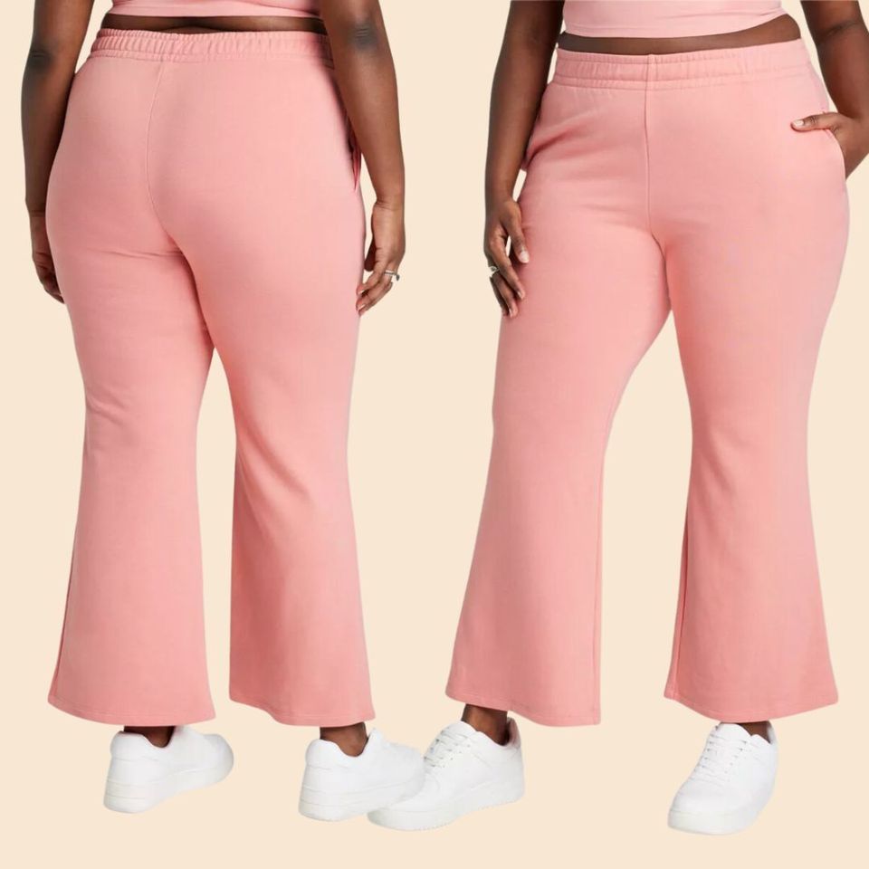 A pair of high-rise French terry sweatpants