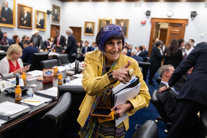 Rep. Rosa DeLauro (D-Conn.) arrives at a bill markup meeting for the House Appropriations Committee on June 14.